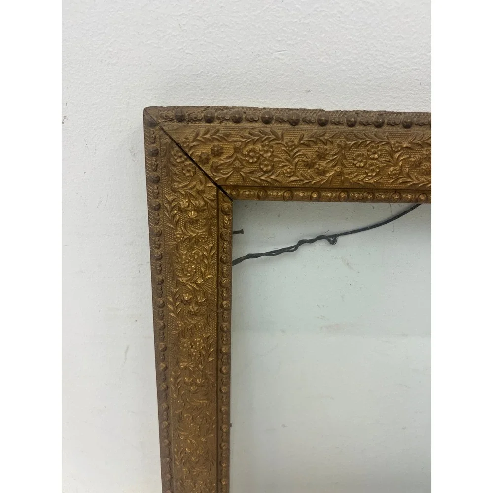 Antique Gilt Gesso Picture Frame Floral Vintage Gold Victorian Art Fits 10x12